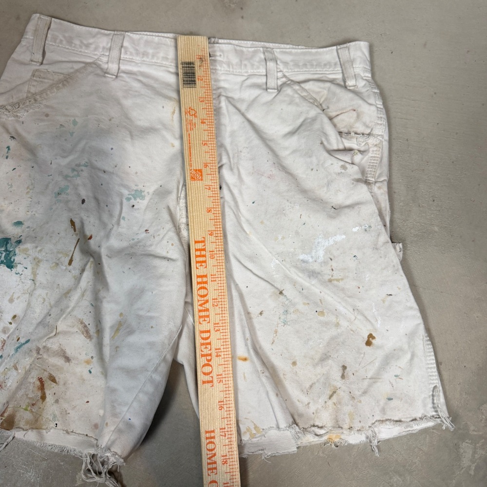 Vintage Dickies Sherwin Williams Painter Shorts White Distressed Mens 32 Waist - Picture 5 of 6
